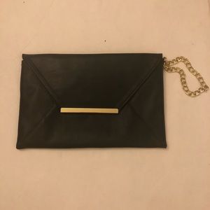 FOREVER 21 Black Envelope Clutch Bag